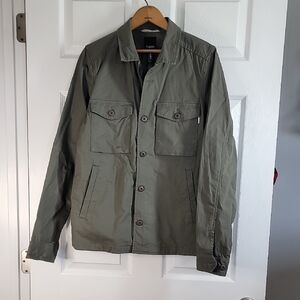 Vuori Men's Olive Utility Button-Down Shirt Jacket